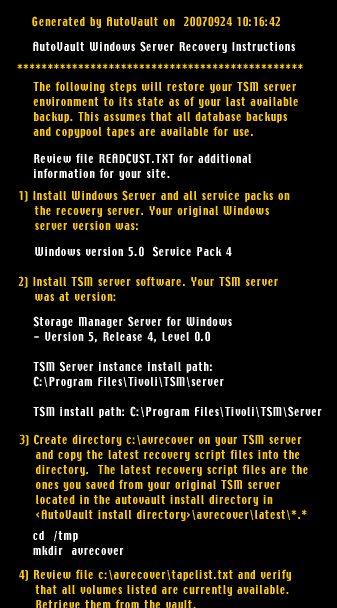 Follow customized instructions to restore your server